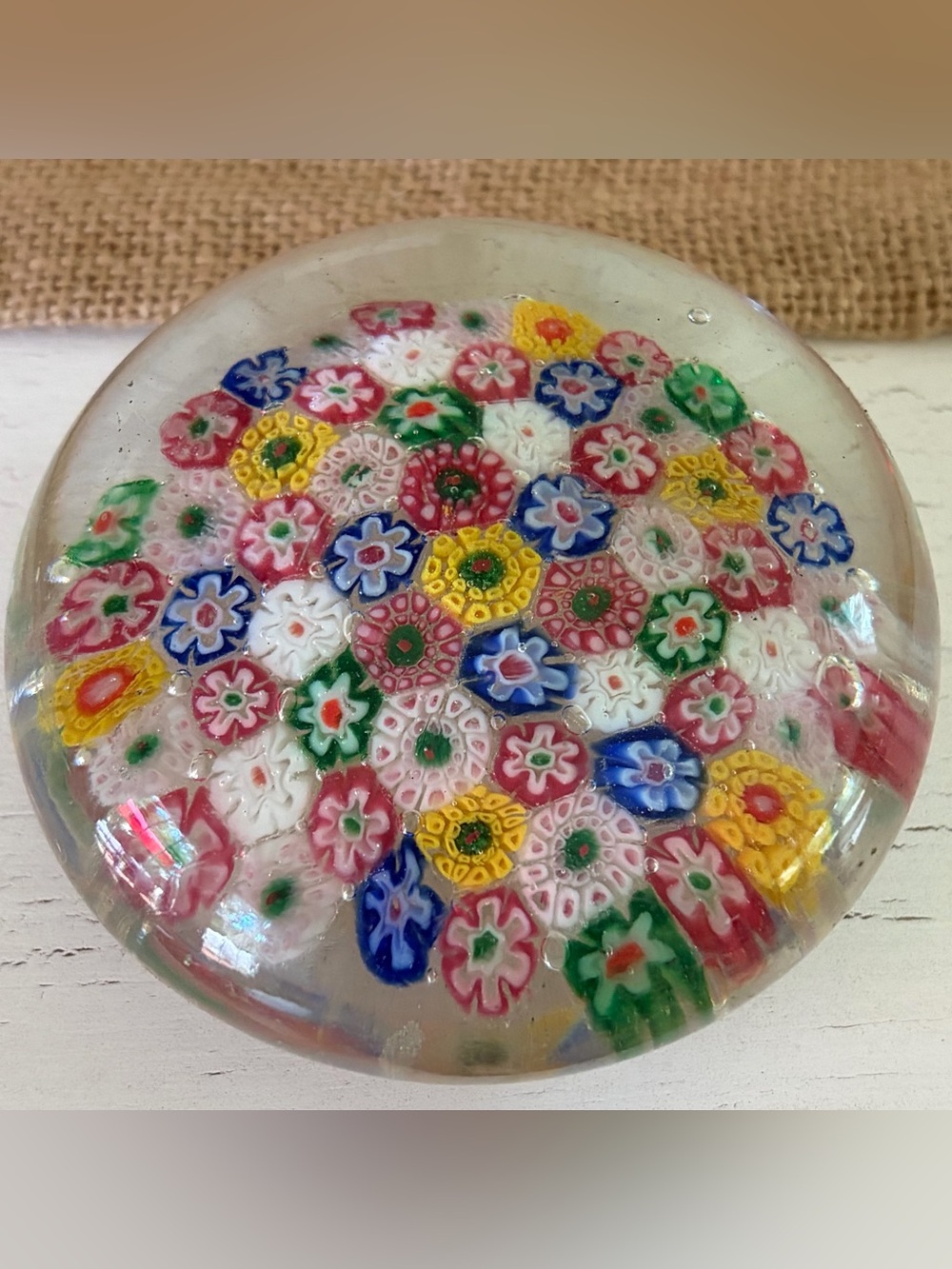 Vintage Murano Millefiori Style Art Glass Paperweight❤️